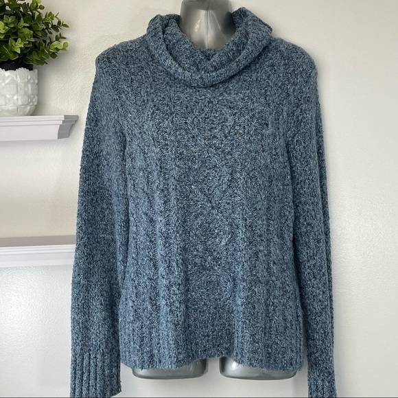 Cowl Neck Sweater Light Blue - Picture 9 of 9